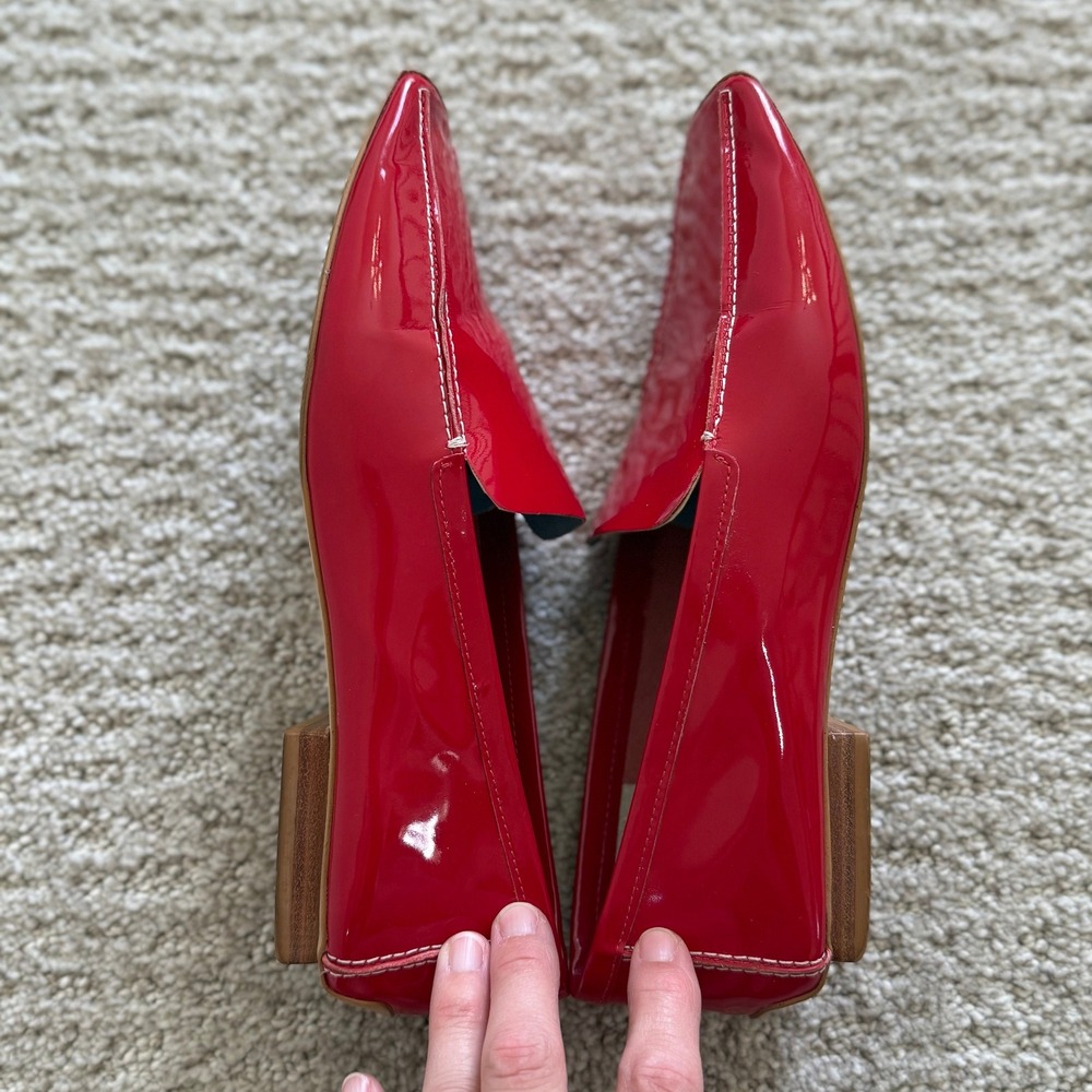 Frances Valentine Red Patent Leather Loafers - Picture 11 of 12